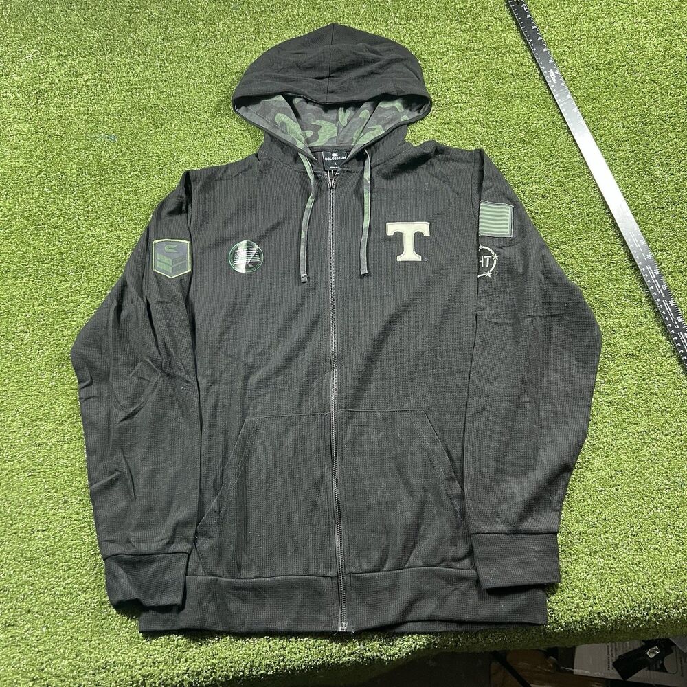 Colosseum Tennessee Men's Full Zip Hoodie Pullover Sweatshirt, Logo, Size L